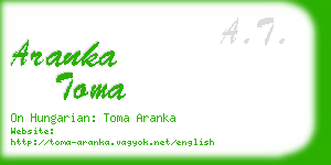 aranka toma business card